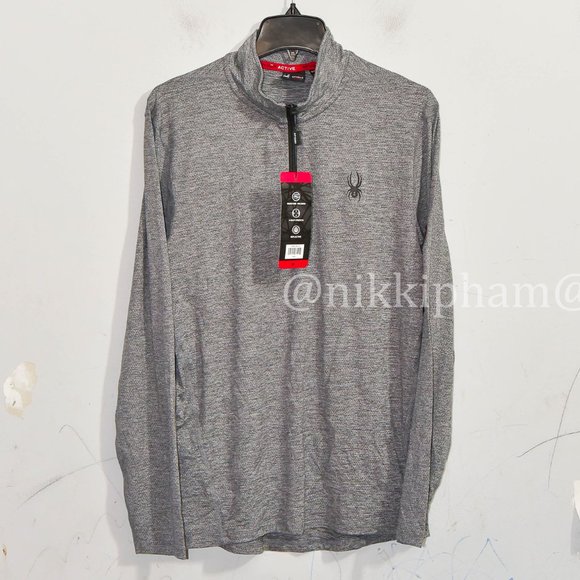 Spyder Active Men’s Light Weight ¼ Zip Gray - Picture 2 of 9